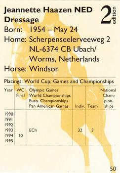 1995 Collect-A-Card Equestrian #50 Jeannette Haazen / Windsor Back